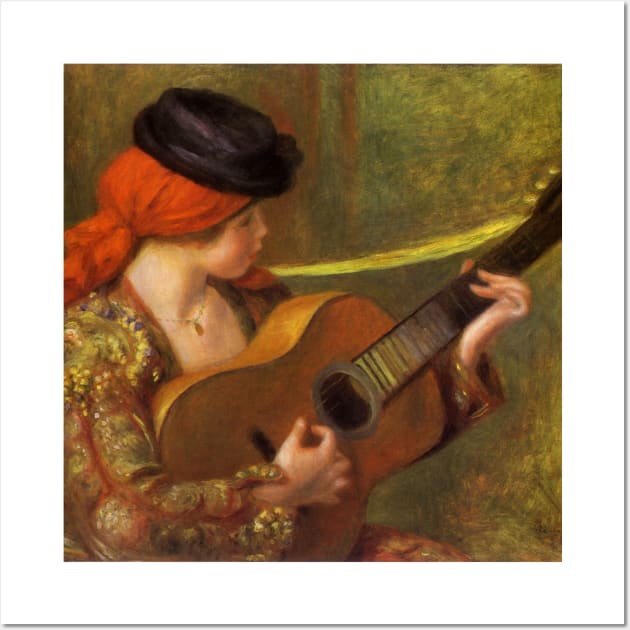 Young Spanish Woman with a Guitar by Pierre Renoir Wall Art by MasterpieceCafe